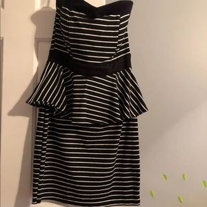 Peplum strapless dress